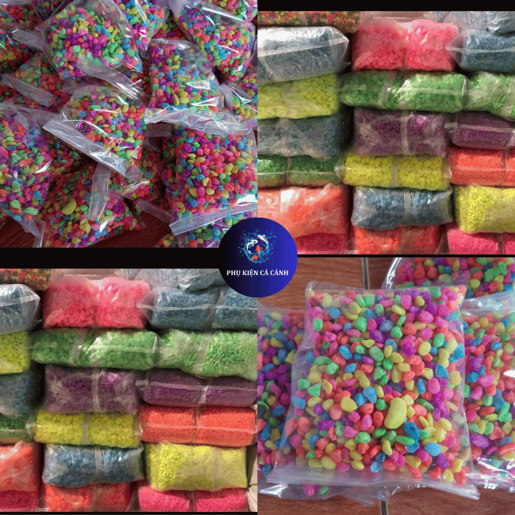 Bịch Sỏi Nhiều Màu 600Gr Trang Trí Bể Cá - Trang Trí Sân Vườn Cây Cảnh