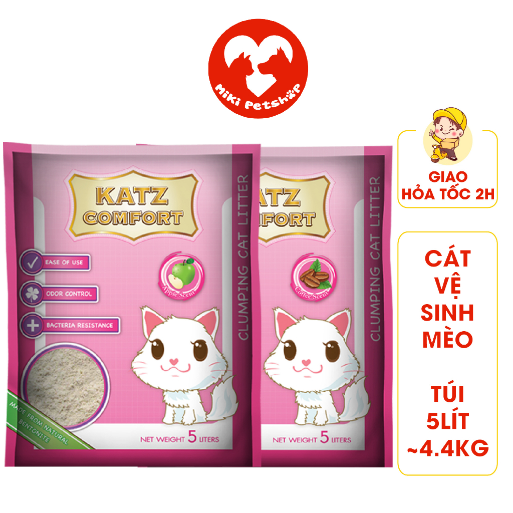 Cát Vệ Sinh Cho Mèo Cát Thái Lan Katz Comfort Túi 5 Lít 4.4Kg - Miki Petshop