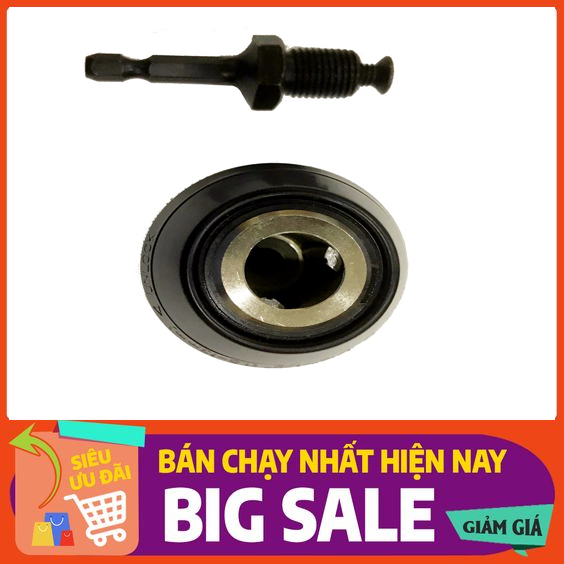 Đầu kẹp mang ranh kẹp mũi khoan auto lock 13mm bằng kim loại (kèm chuôi lục giác)