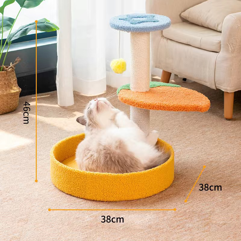 Cattree- trụ cào móng tone Vàng cam siêu xinh cho mèo