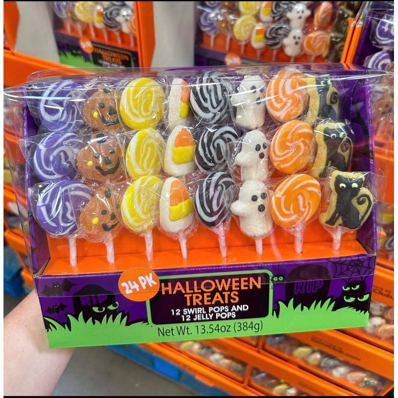 🎃🍭👻 Hộp Kẹo Halloween Jelly và Swirl Pops 24 cây 👻
