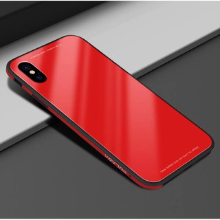 Ốp lưng iPhone X - Mặt kính Sulada đỏ - Hàng nhập khẩu