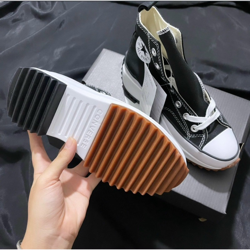 Giầy vải C đen trắng đế cao hàng cao cấp Fullbox Tặng móc khoá