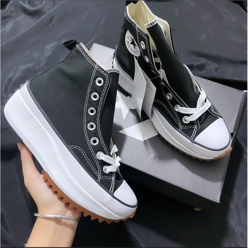 Giầy vải C đen trắng đế cao hàng cao cấp Fullbox Tặng móc khoá