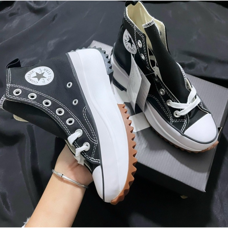 Giầy vải C đen trắng đế cao hàng cao cấp Fullbox Tặng móc khoá