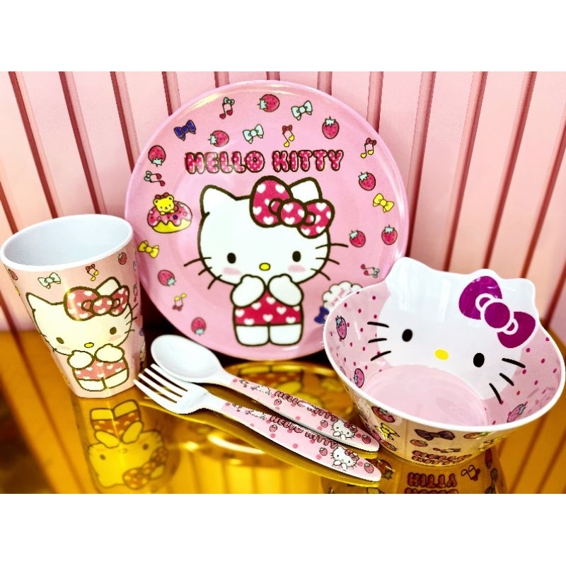 Set bát cốc 5 chi tiết Kitty cao cấp