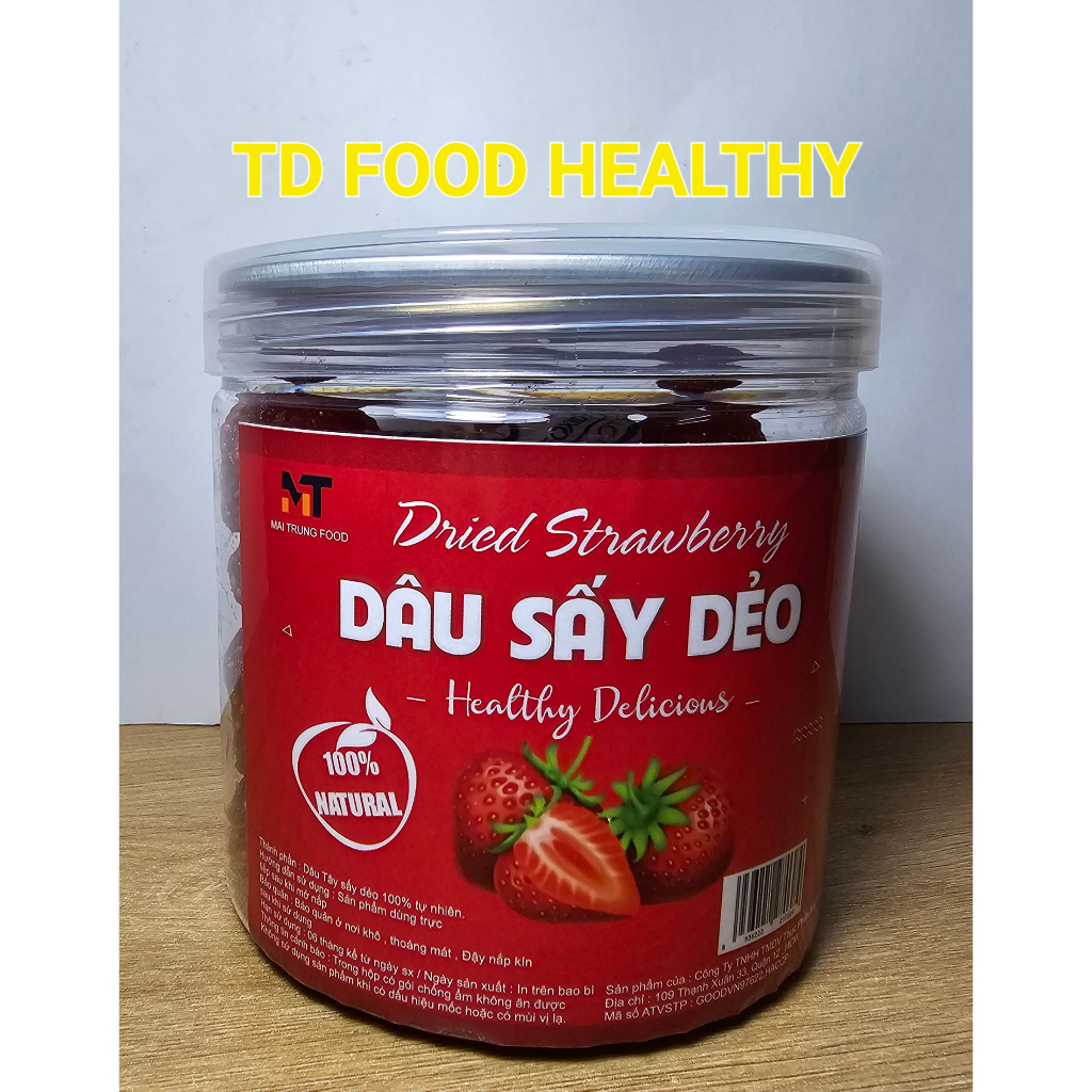Dâu tây sấy dẻo nguyên vị không đường Đẹp Da Chống Lão Hóa 250gram