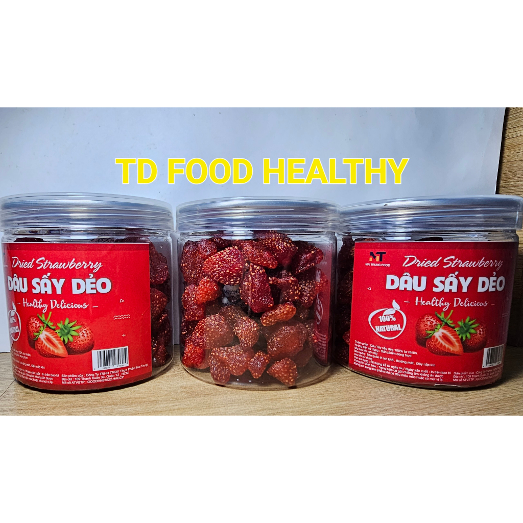 Dâu tây sấy dẻo nguyên vị không đường Đẹp Da Chống Lão Hóa 250gram