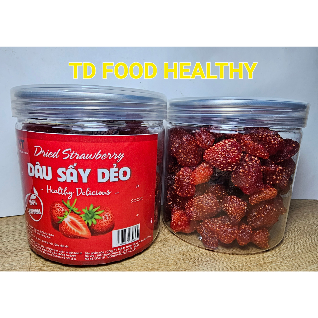 Dâu tây sấy dẻo nguyên vị không đường Đẹp Da Chống Lão Hóa 250gram