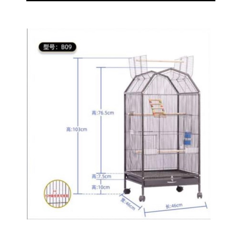 Lồng chim nhập khẩu KT 46*46*94cm