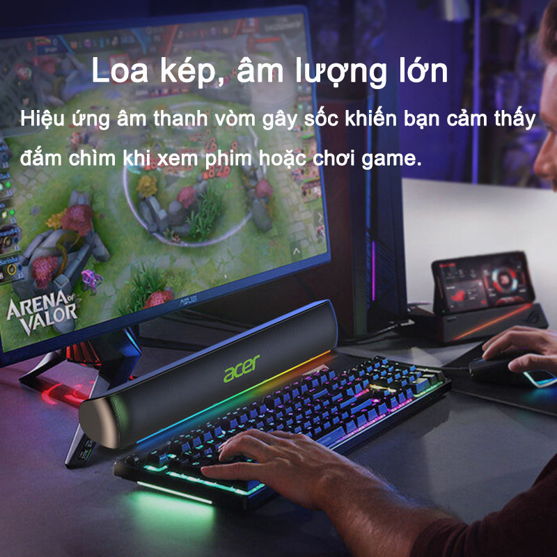 Máy Nghe Nhạc Không Dây Acer OSK211 Loa Bluetooth Hỗ Trợ Kết Nối Có Dây 3.5mm Thích Hợp Cho Rạp Hát Tại Nhà Và Trò Chơi