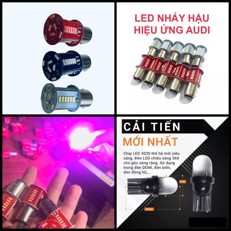 Bóng đèn led hậu nháy hồng tím xe điện xmen, wave 50 110, sirius, winner, ex 135, dream, cub, vision stop f1 audi