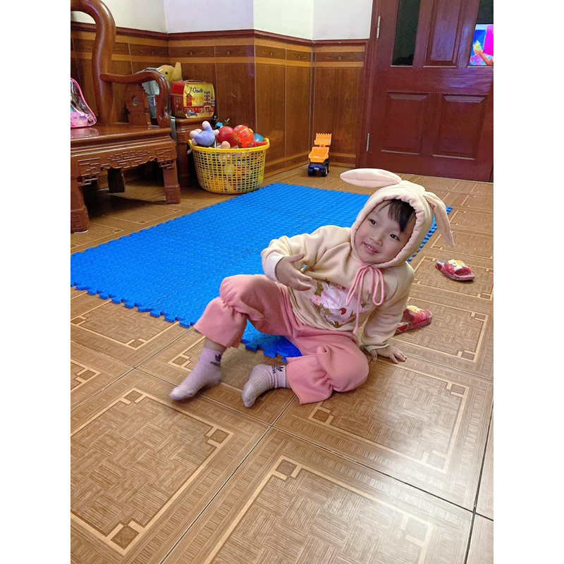 Bộ thu đông Bé Gái tai thỏ siêu xinh cho bé 6-18kg
