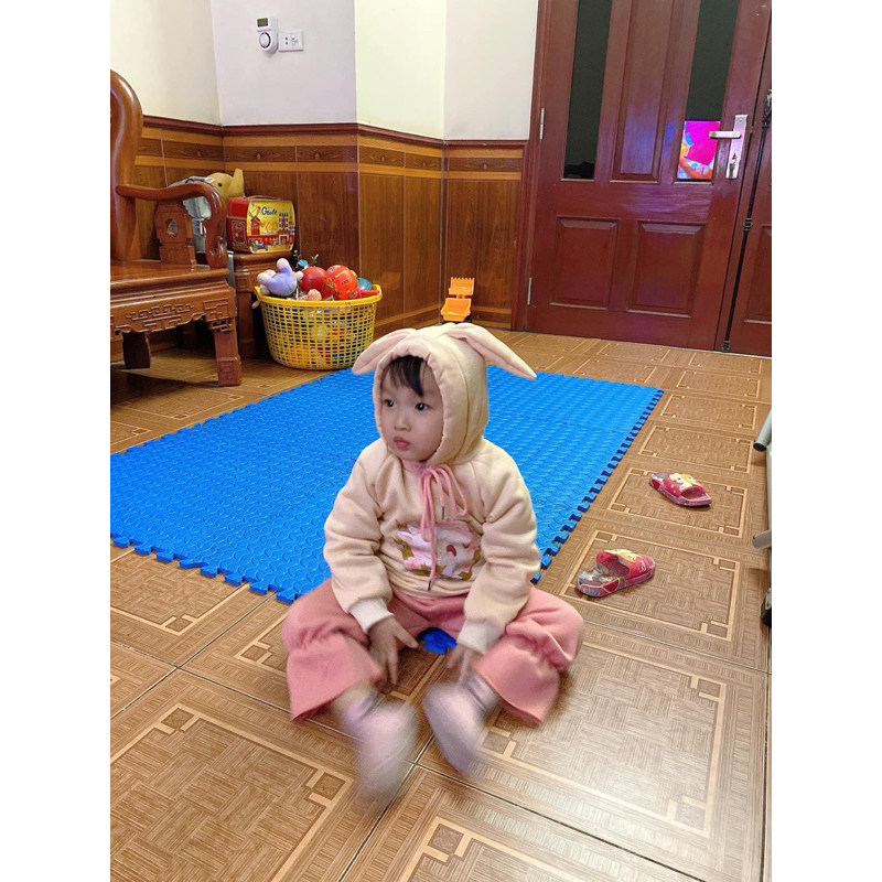 Bộ thu đông Bé Gái tai thỏ siêu xinh cho bé 6-18kg