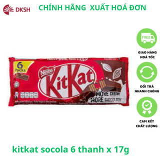 Kitkat socola gói 6 thanh 102 gram date  mới