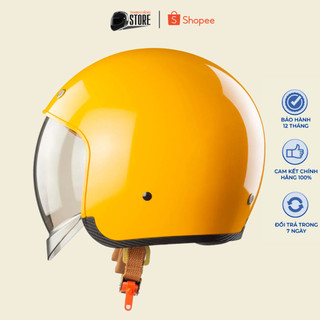 Mũ Bảo Hiểm 3/4 Kính Âm Royal M139 Vàng Bóng - Kính Trong + Kính Khói - Bảo Hành 12 Tháng.