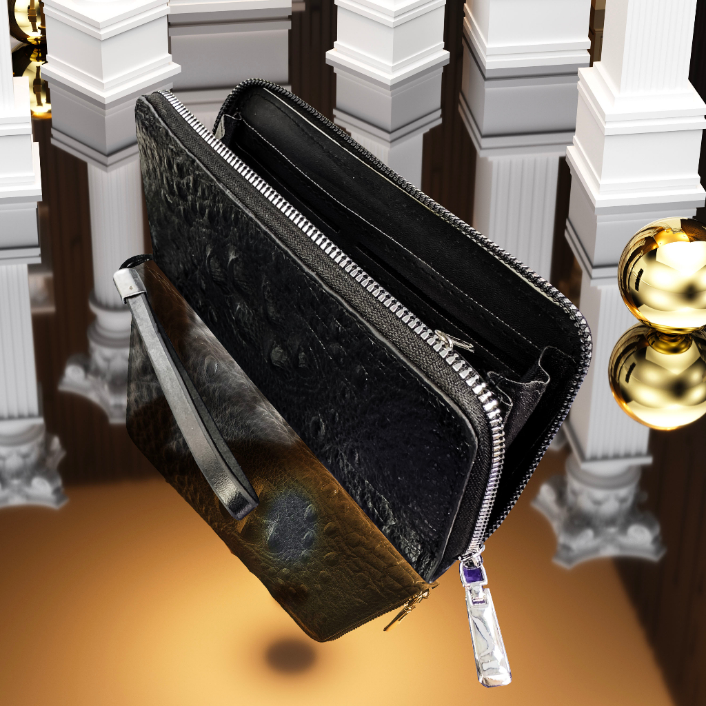 Ví cầm tay nam Da vân cá sấu 3D sang trọng đẳng cấp