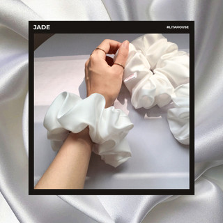 JADE - Dây chun buộc tóc Lụa Scrunchies Handmade I White