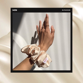 MIN - Dây chun buộc tóc Lụa Scrunchies Handmade I Cream