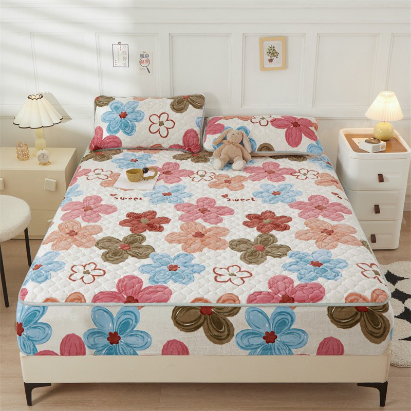 SÉT GA GỐI NỈ NHUNG TRẦN BÔNG NEW THU ĐÔNG