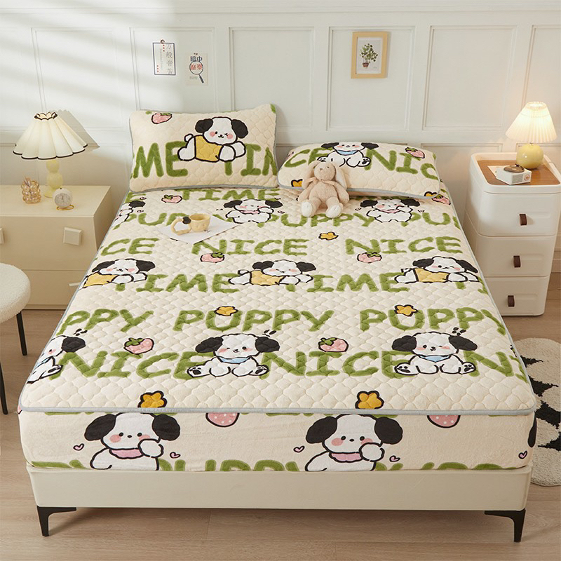 SÉT GA GỐI NỈ NHUNG TRẦN BÔNG NEW THU ĐÔNG