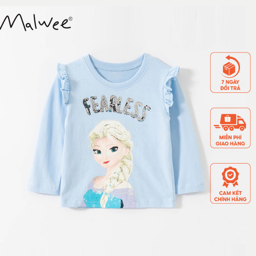 Áo cotton xanh E.lsa Malwee thời trang trẻ em từ 2-7 tuổi MW5609