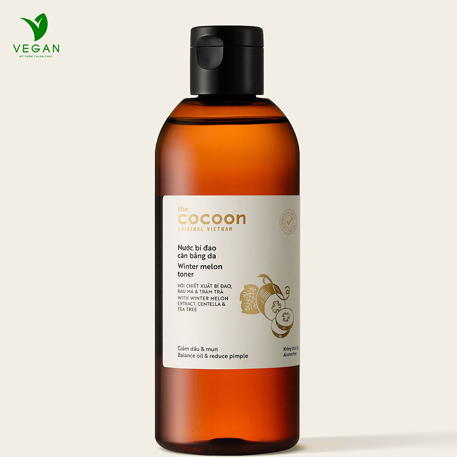 Bigsize - Nước bí đao cân bằng da (toner) Cocoon giảm dầu và mụn 310ml thuần chay