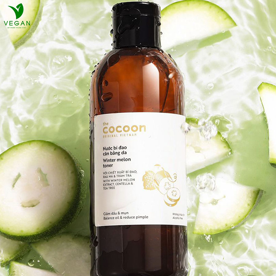 Bigsize - Nước bí đao cân bằng da (toner) Cocoon giảm dầu và mụn 310ml thuần chay