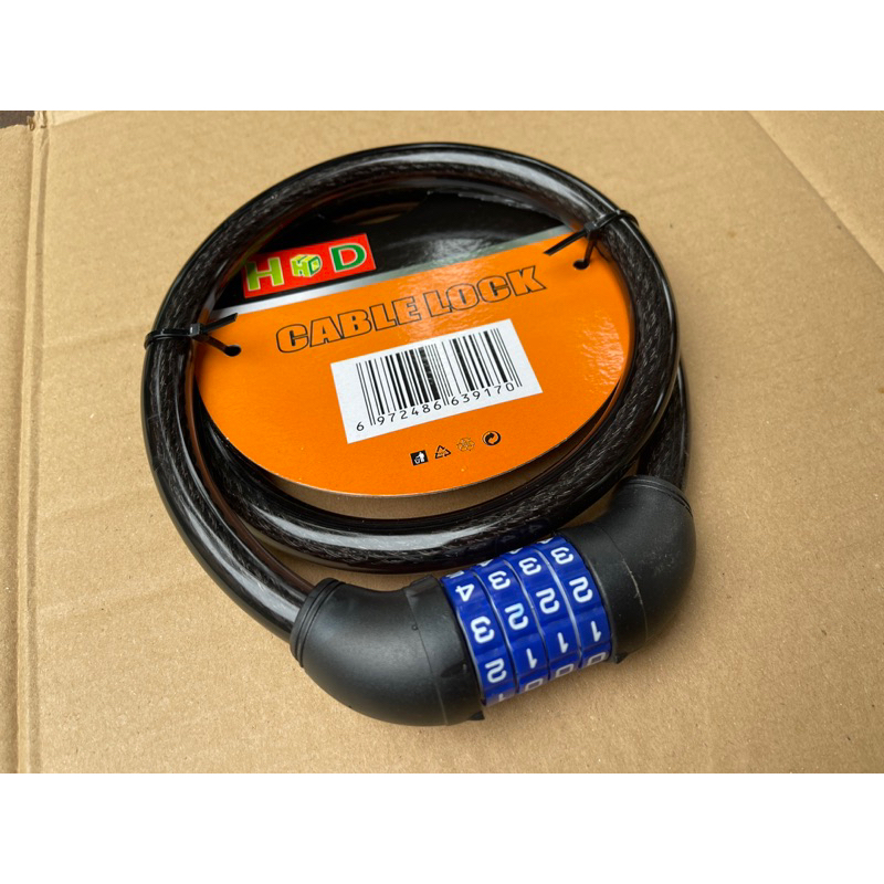 Khoá dây xe đạp, xe máy 4 mã số phi 15mm cứng cáp chắc chắn