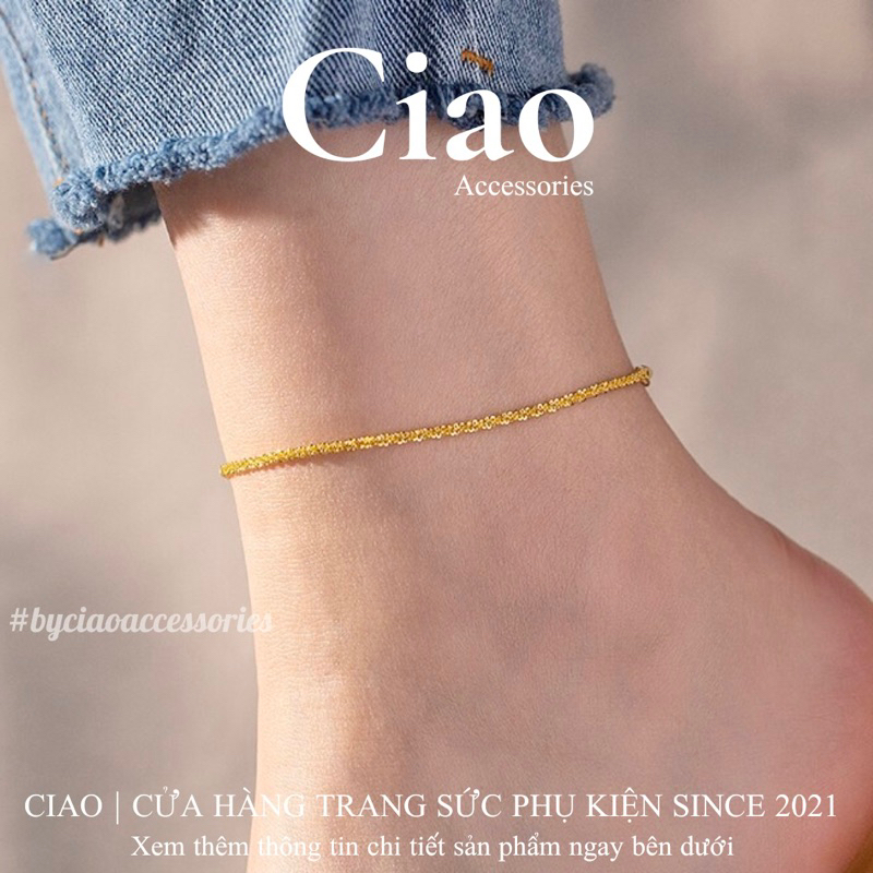 Vòng chân/ Lắc chân titan không gỉ thiết kế hoạ tiêt đơn giản Mikka Ciao