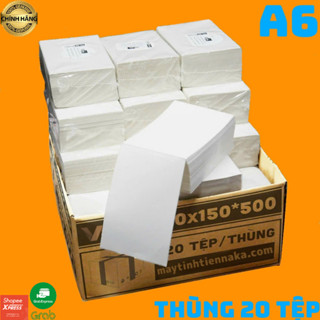 [Thùng 20 Tệp] Giấy in Nhiệt Decal A6-100x150 Sẵn Lớp Keo Tự Dán Tệp 500 Tem In Đơn Hàng In Bill Đơn Hàng Shopee TMĐT