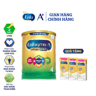 [Tặng 1 lốc sữa bột pha sẵn] Sữa bột Enfagrow A+ - 1.7kg Neuropro 4 Vị nhạt dễ uống