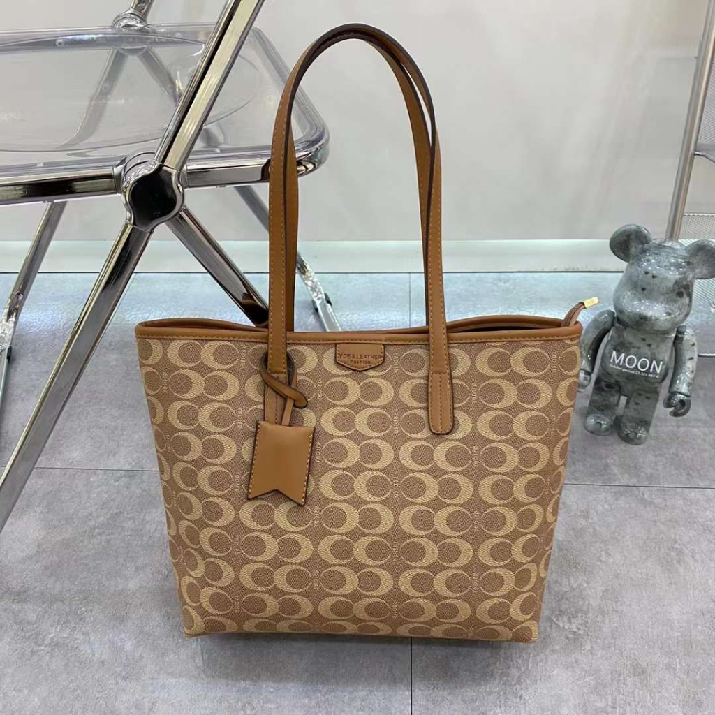 Túi xách nữ thời trang công sở da PU cao cấp size A4 họa tiết monogram thanh lịch 3091
