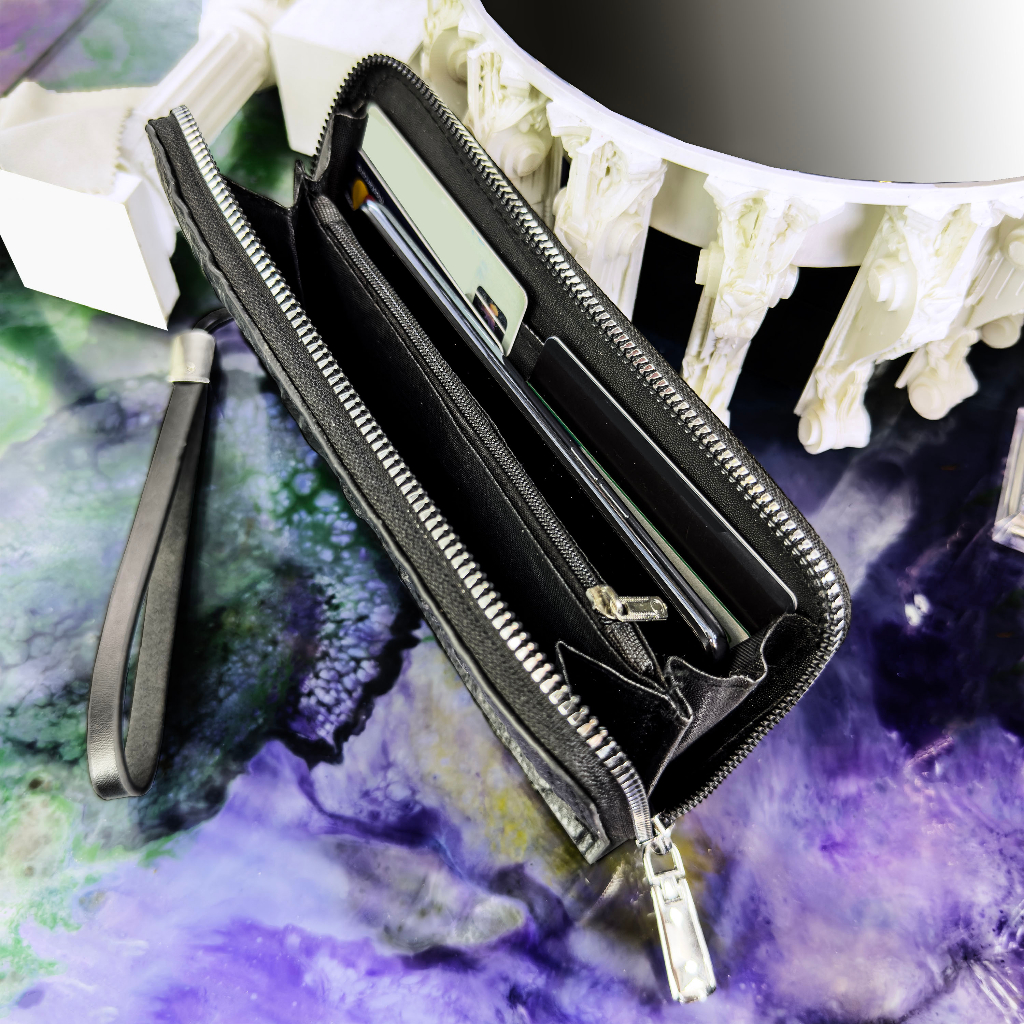 Ví cầm tay nam Da vân cá sấu 3D sang trọng đẳng cấp