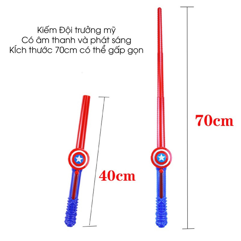 Gậy Ánh Sáng Âm Thanh Hóa Trang Siêu Anh Hùng ,Đồ Hóa Trang Siêu Nhân Cho Trẻ Em