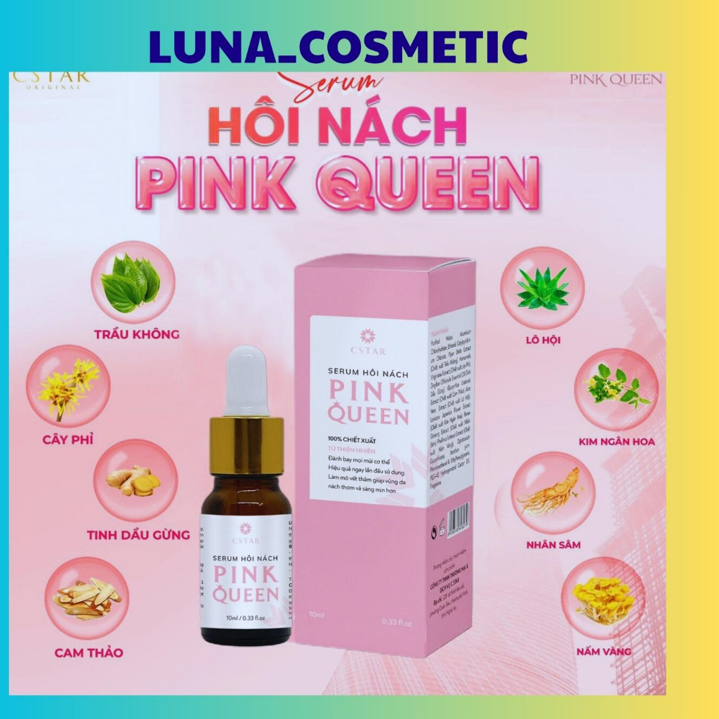 Serum hôi nách pink queen-Chính hãng khữ mùi hôi nách hôi chân,kiểm soát mồ hôi đánh bay mùi cơ thể sau 1 lần sử dụng