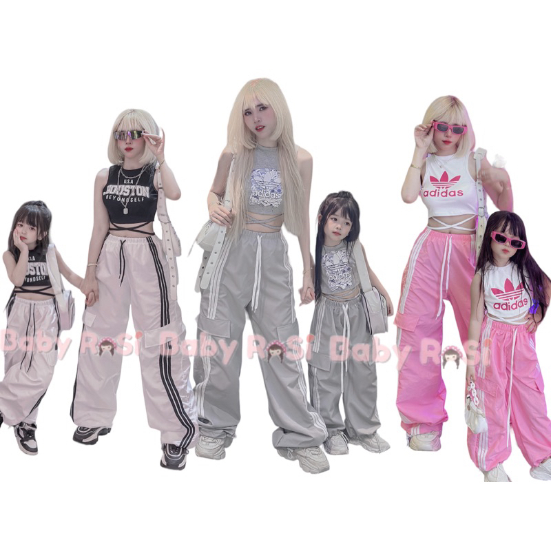 Quần ống ống gió 3 sọc cho bé