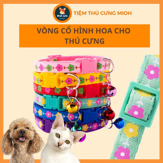 Vòng cổ hình hoa kèm chuông cho thú cưng size nhỏ