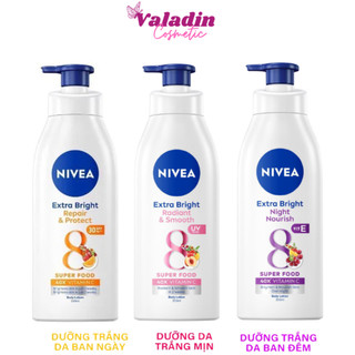 Sữa dưỡng thể trắng da Nivea Extra White Night Nourish/ Repair Protect /Radiant SmoothNgày Và Đêm 350ml/ Chai Dưỡng Thể