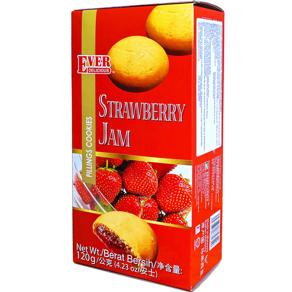 Bánh Quy Nhân Mứt Dâu Ever Delicious Strawberry Cookies (Hộp 120g)