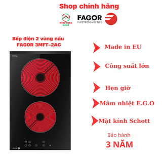 Bếp hồng ngoại/ Bếp điện 2 vùng nấu Domino FAGOR 3MFT-2AC nhập khẩu Châu Âu