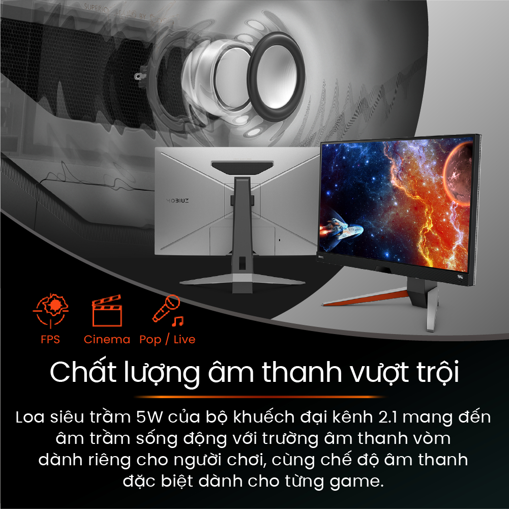 Màn hình máy tính BenQ MOBIUZ EX270M 27" FHD IPS 240Hz 1ms HDRi FreeSync chuyên gaming tích hợp tính năng bảo vệ mắt