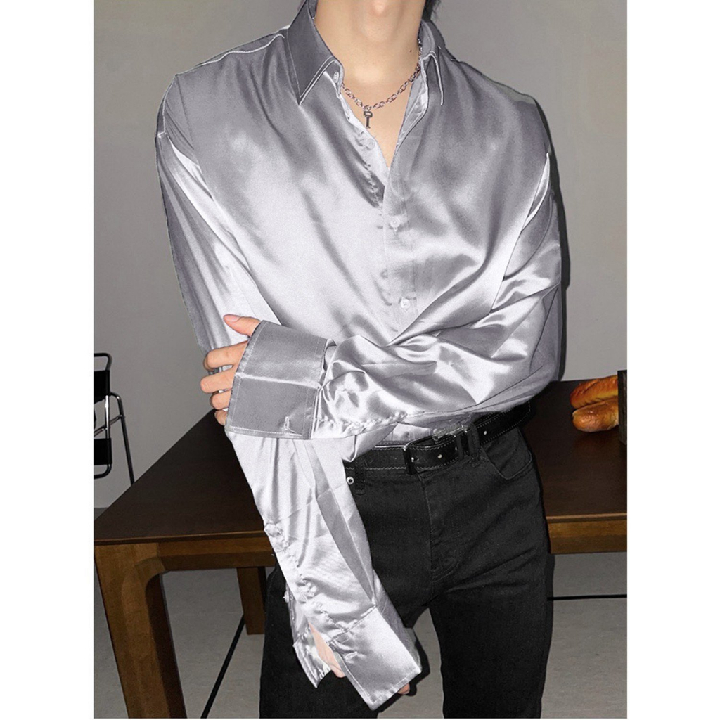 Sơ mi nam tay dài Satin sang trọng lịch lãm - Premium Satin Shirt