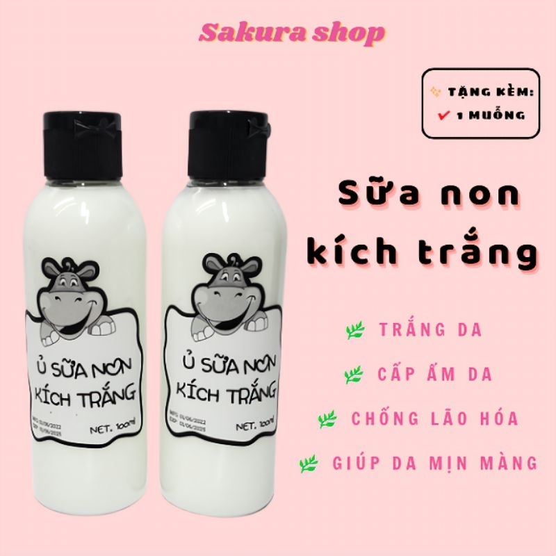 Ủ sữa non CON BÒ kích trắng da toàn thân 500ml