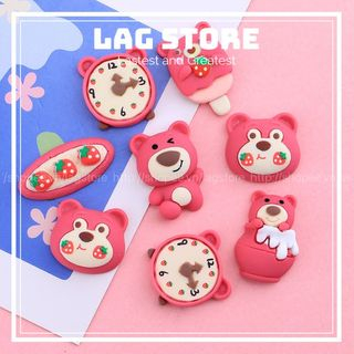 Charm gấu dâu xinh xẻo | charm trang trí điện thoại kẹp tóc DIY