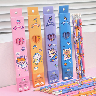 Set 4 bút chì phi hành gia hoạt hình dễ thương có tẩy