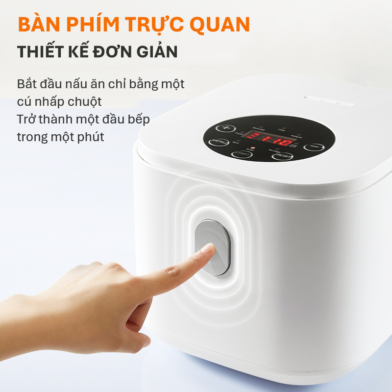 Binnis Nồi Cơm Điện gia đình nhỏ 2.5L đa chức năng 400W Nấu Cơm Hầm Cháo Hấp