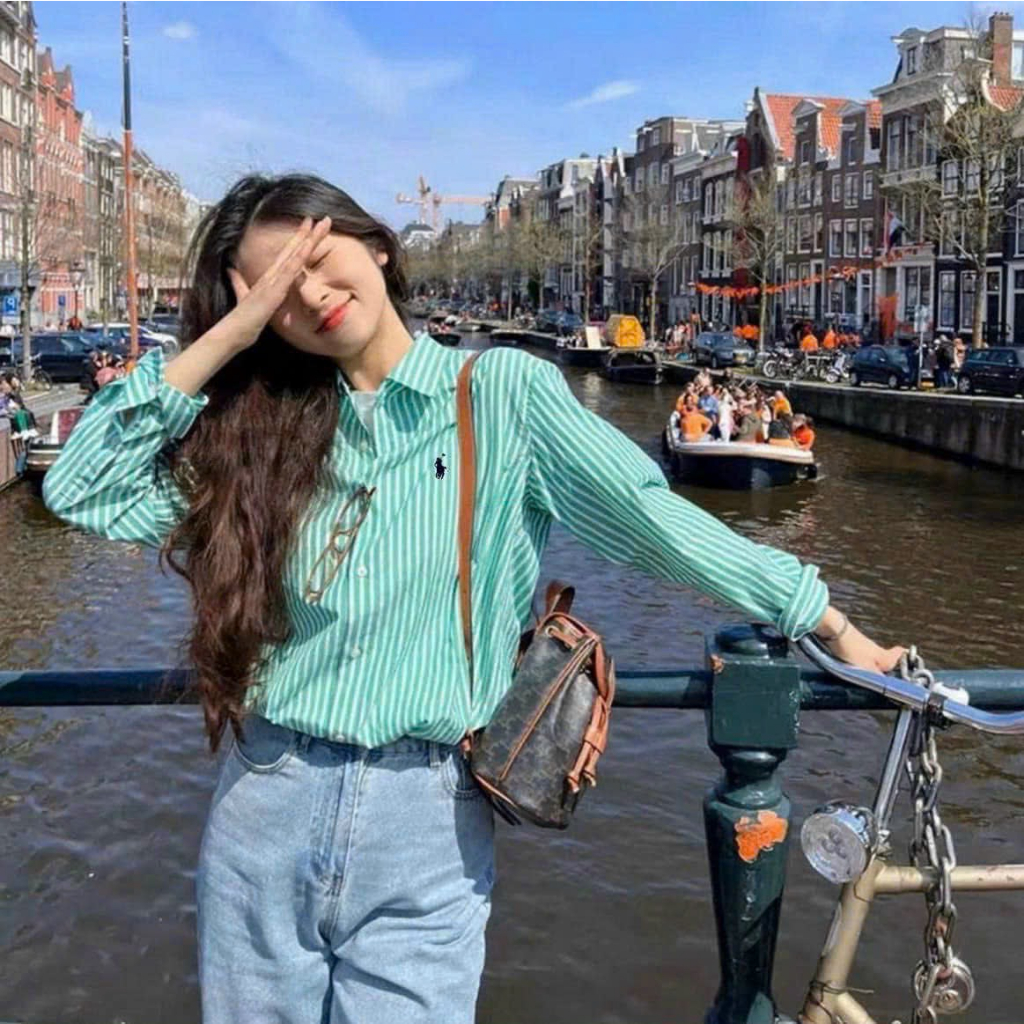 Áo sơmi tay dài linen cotton