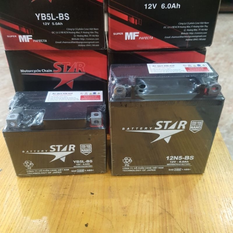 Bình Ác Quy  khô kín khí Hiệu Star hàng chính hãng bảo Hành 12 Tháng9