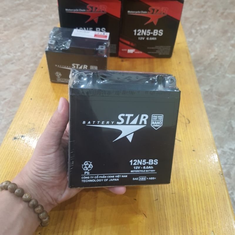 Bình Ác Quy  khô kín khí Hiệu Star hàng chính hãng bảo Hành 12 Tháng9
